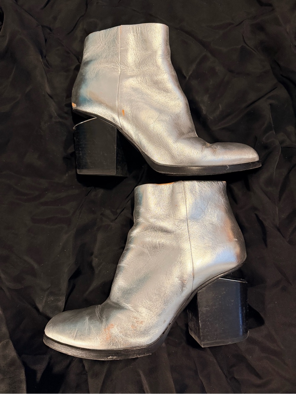Alexander Wang Silver Metallic Pointed Ankle Booties - Picture 3 of 7